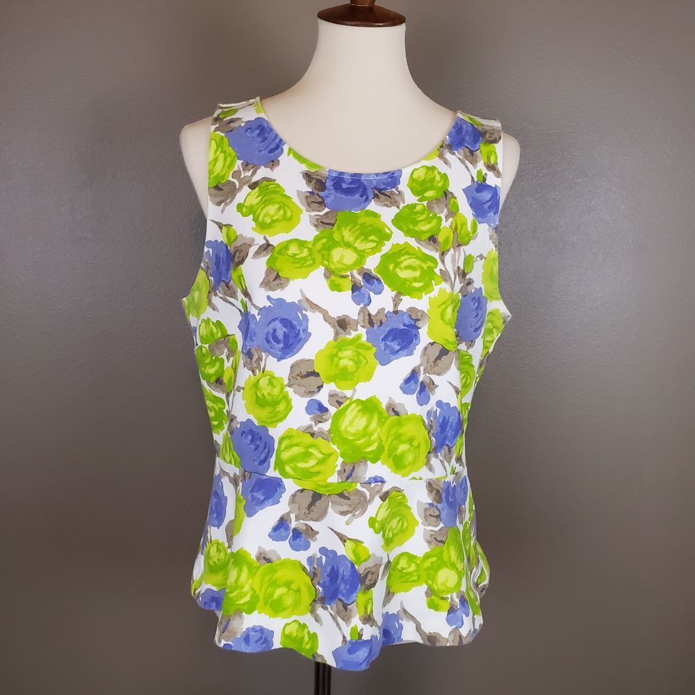 J. Crew Factory Floral Peplum Top Size L